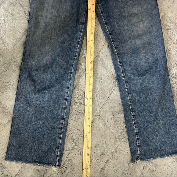 AGOLDE Pinch Waist High Rise Kick Jeans Womens Size 27 Raw Hem Ankle Crop Denim - Picture 8 of 16